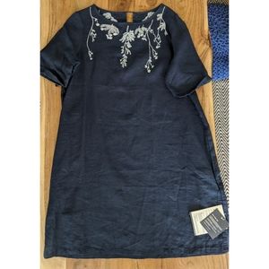 Navy Linen Dress NWT